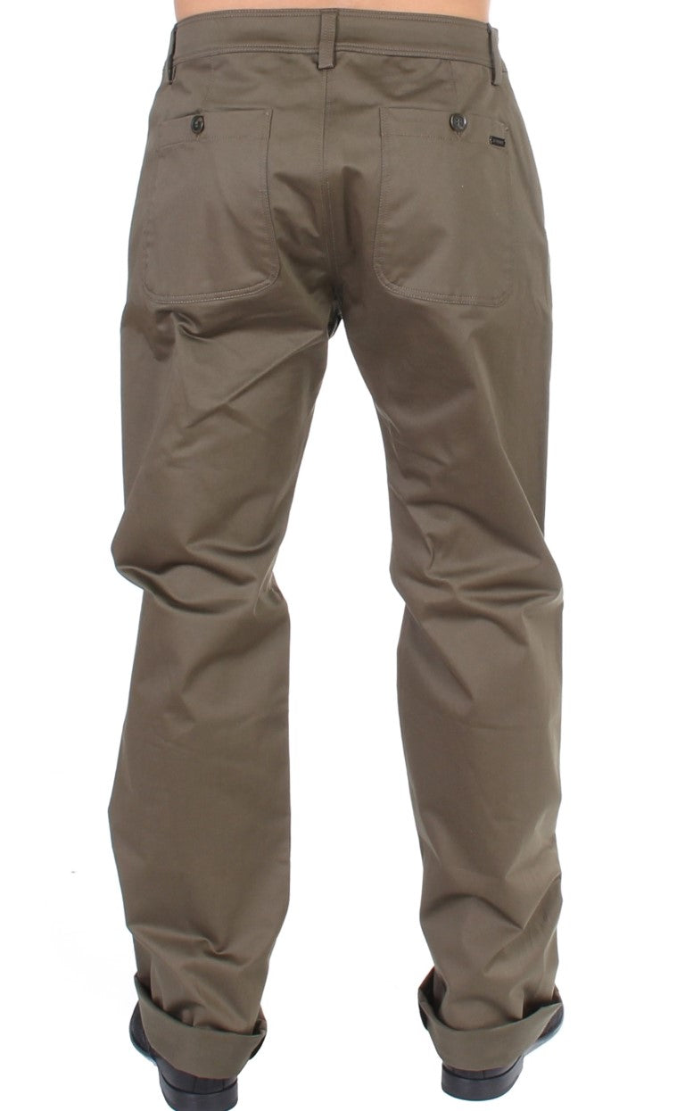 GF Ferre – Grüne Stretch-Baumwollhose mit bequemer Passform