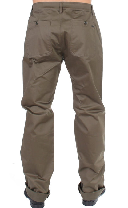 GF Ferre – Grüne Stretch-Baumwollhose mit bequemer Passform