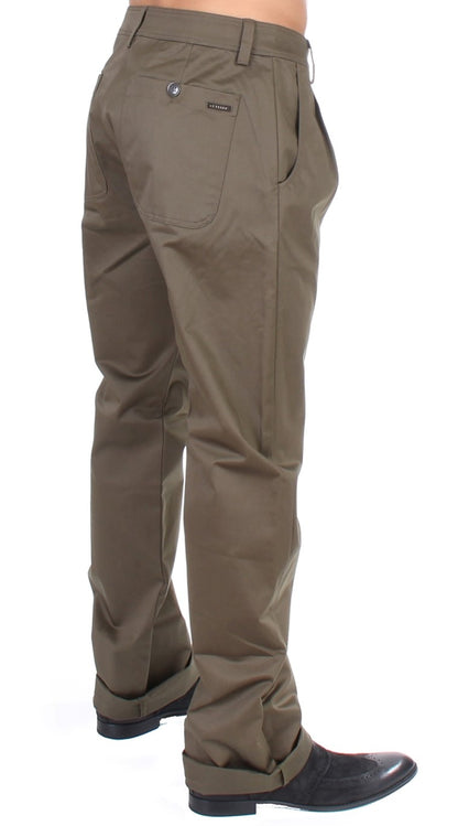GF Ferre – Grüne Stretch-Baumwollhose mit bequemer Passform