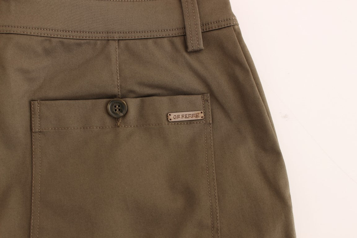 GF Ferre – Grüne Stretch-Baumwollhose mit bequemer Passform