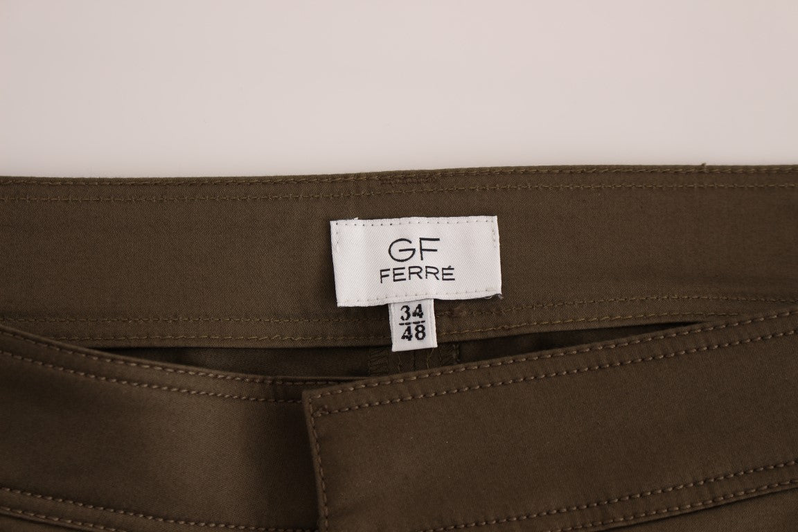 GF Ferre – Grüne Stretch-Baumwollhose mit bequemer Passform