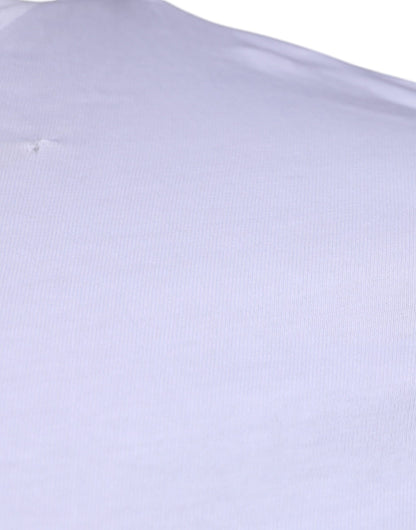 تي شيرت دولتشي آند غابانا أبيض من القطن بشعار DG وياقة دائرية