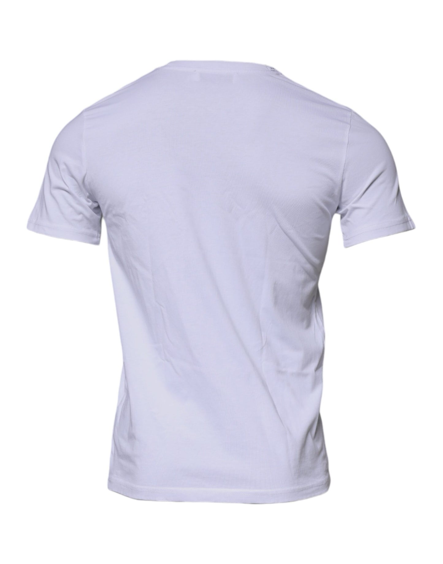 تي شيرت دولتشي آند غابانا أبيض من القطن بشعار DG وياقة دائرية