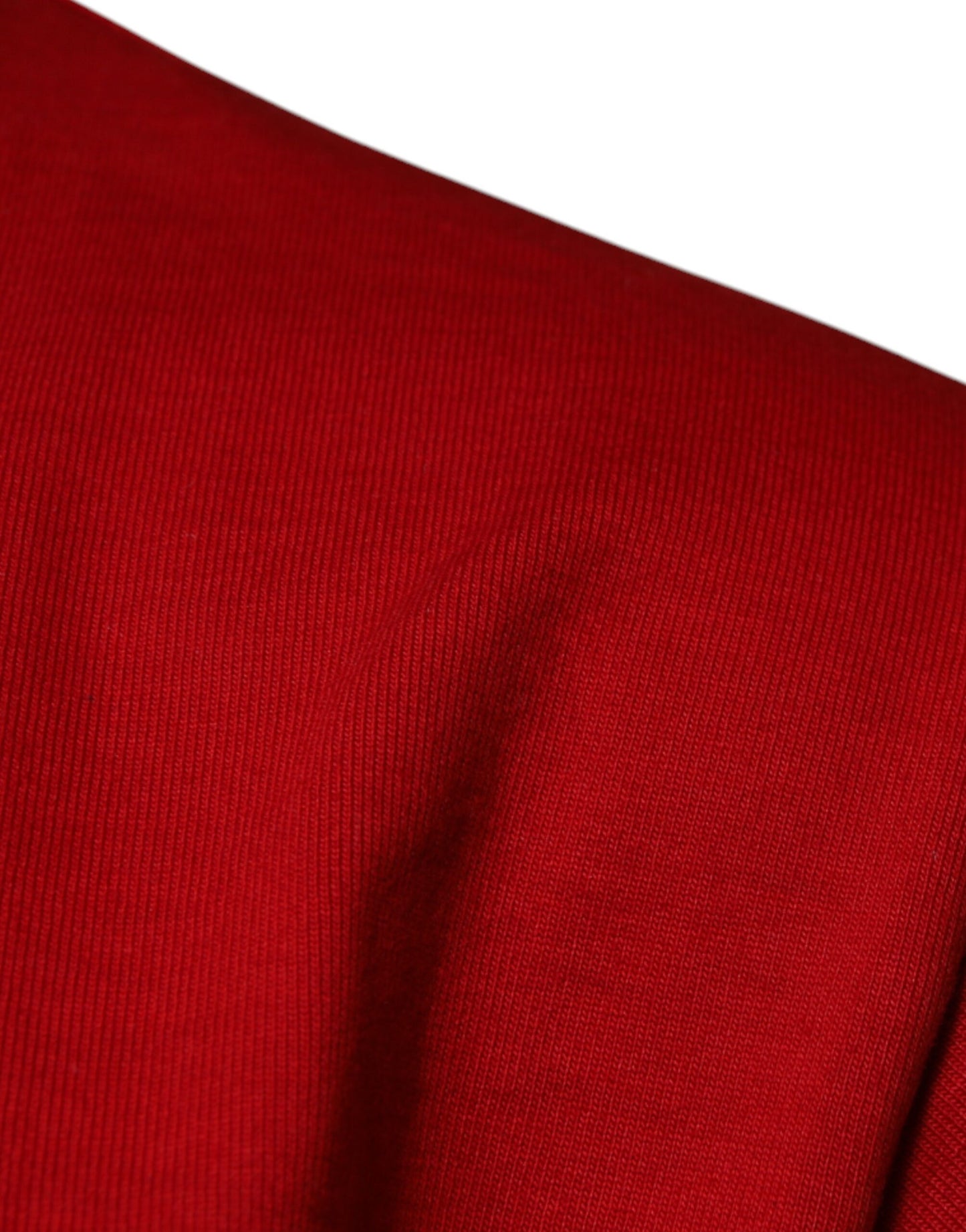 تي شيرت دولتشي آند غابانا أحمر من القطن بنقشة عين DG، بياقة دائرية