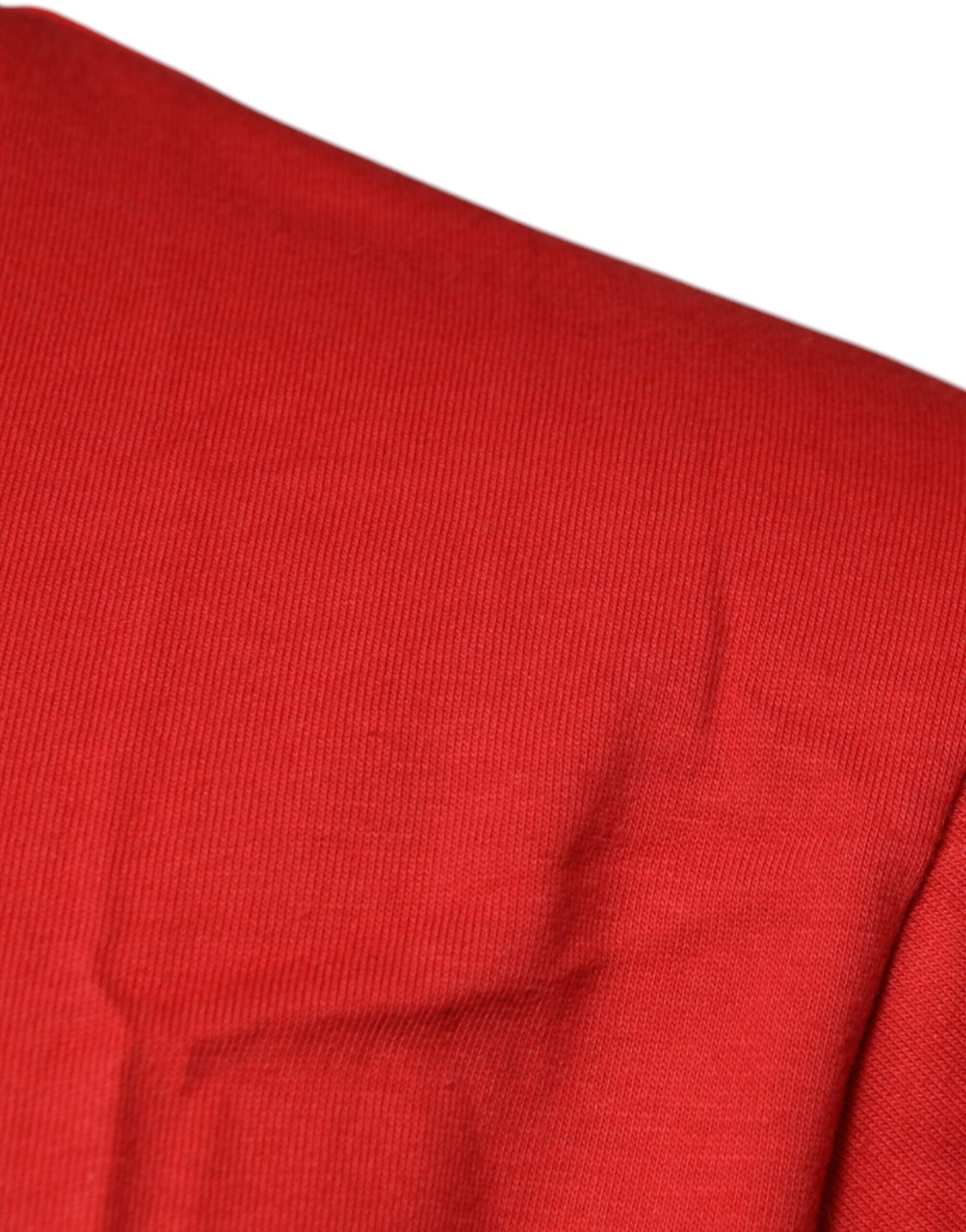 Dolce &amp; Gabbana – Rotes T-Shirt aus Baumwolle mit Rundhalsausschnitt und DG-Logo