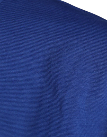 Dolce &amp; Gabbana – Blaues Baumwoll-T-Shirt mit Rundhalsausschnitt und grafischem Print