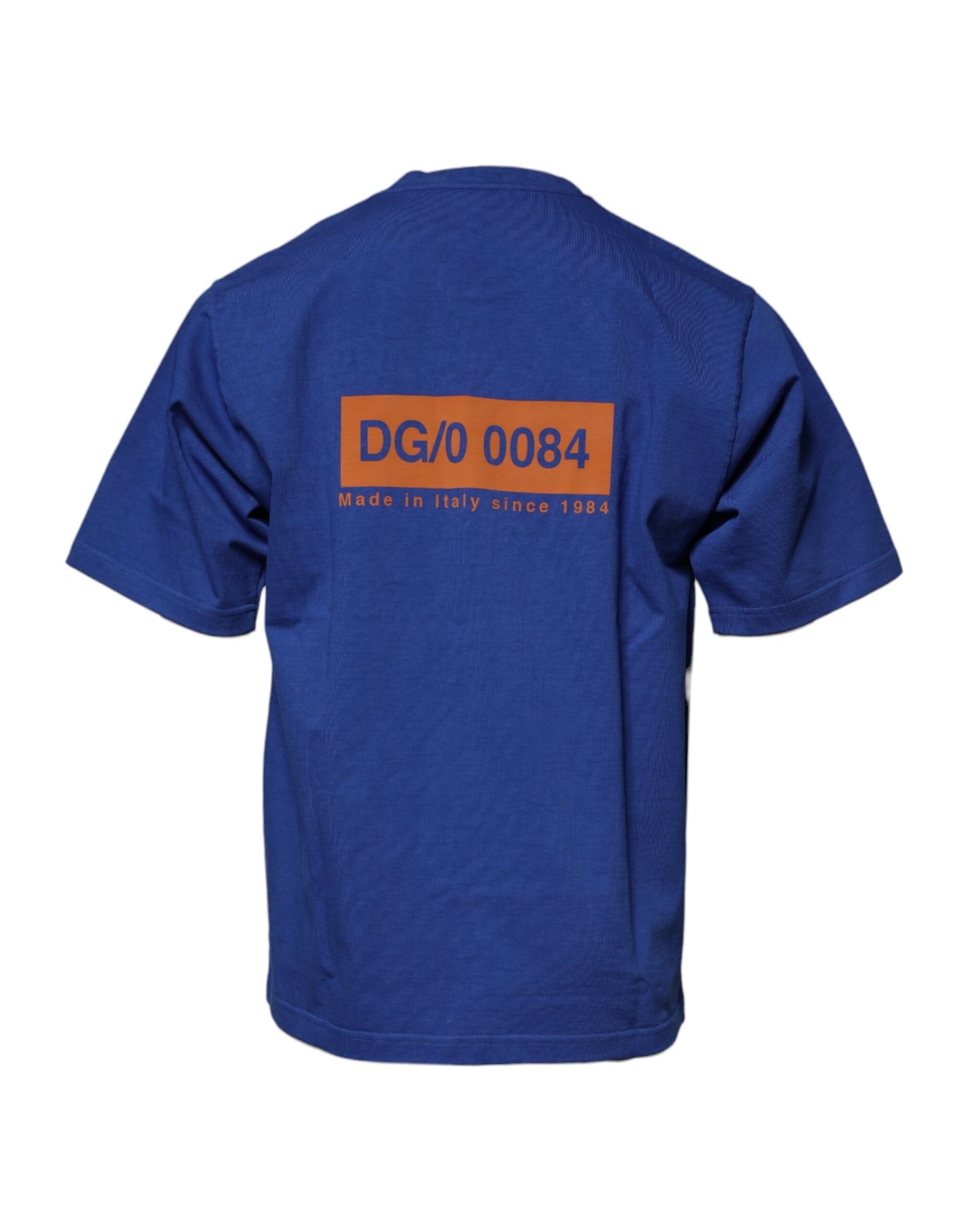 Dolce &amp; Gabbana – Blaues Baumwoll-T-Shirt mit Rundhalsausschnitt und grafischem Print