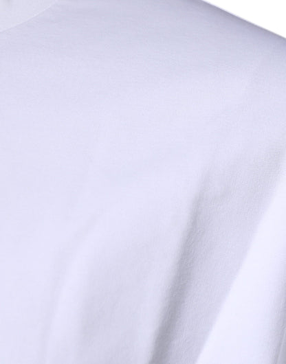 Dolce &amp; Gabbana – Weißes T-Shirt aus Baumwolle mit Rundhalsausschnitt und DG-Logo
