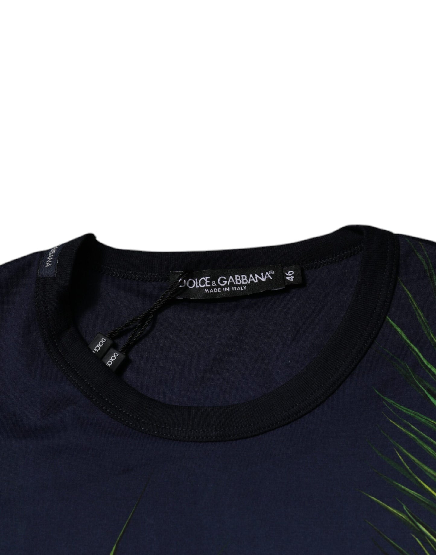 Dolce &amp; Gabbana – Kurzärmliges T-Shirt mit Rundhalsausschnitt und blauem Baumdruck