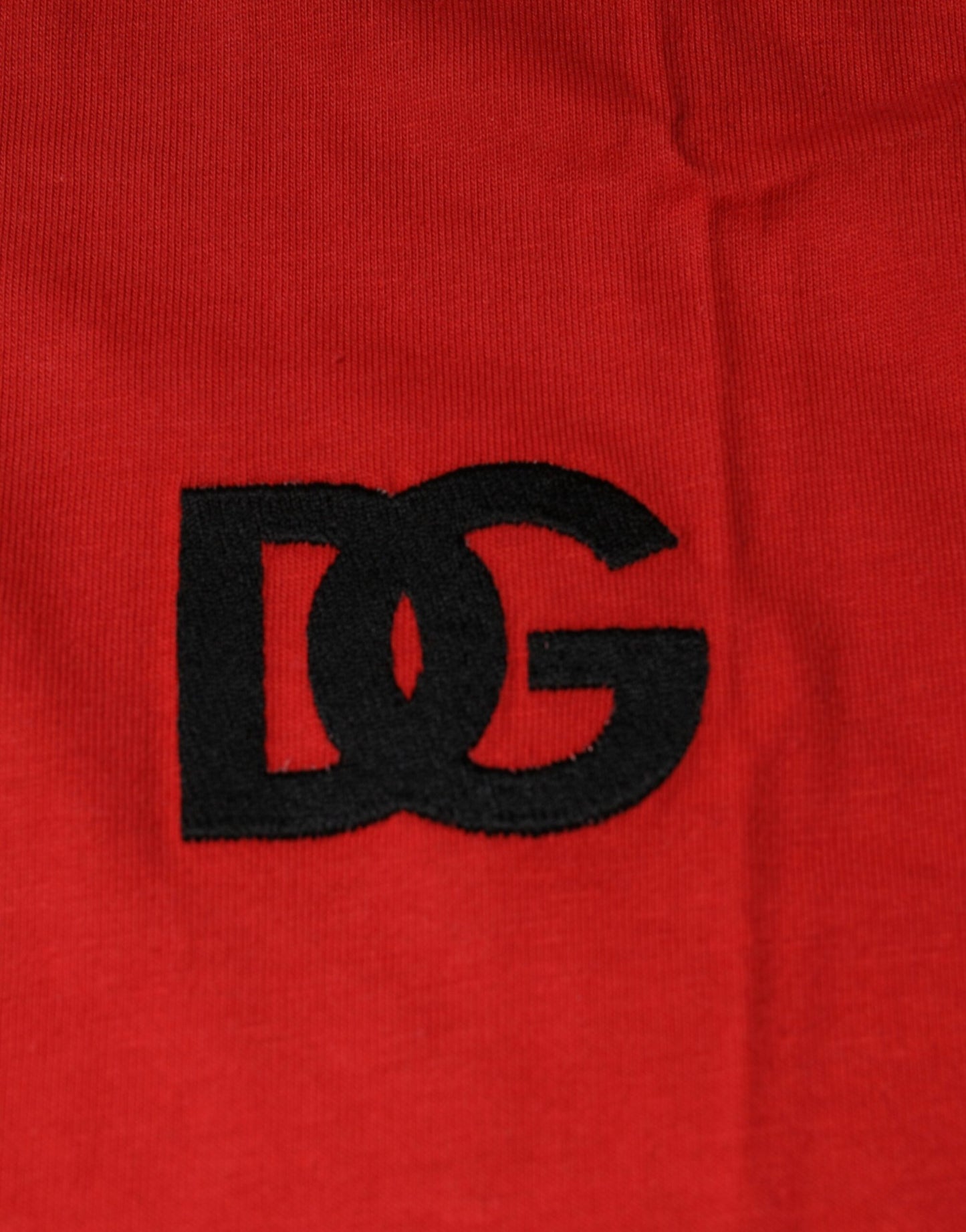 Dolce &amp; Gabbana – Rotes T-Shirt aus Baumwolle mit Rundhalsausschnitt und DG-Logo