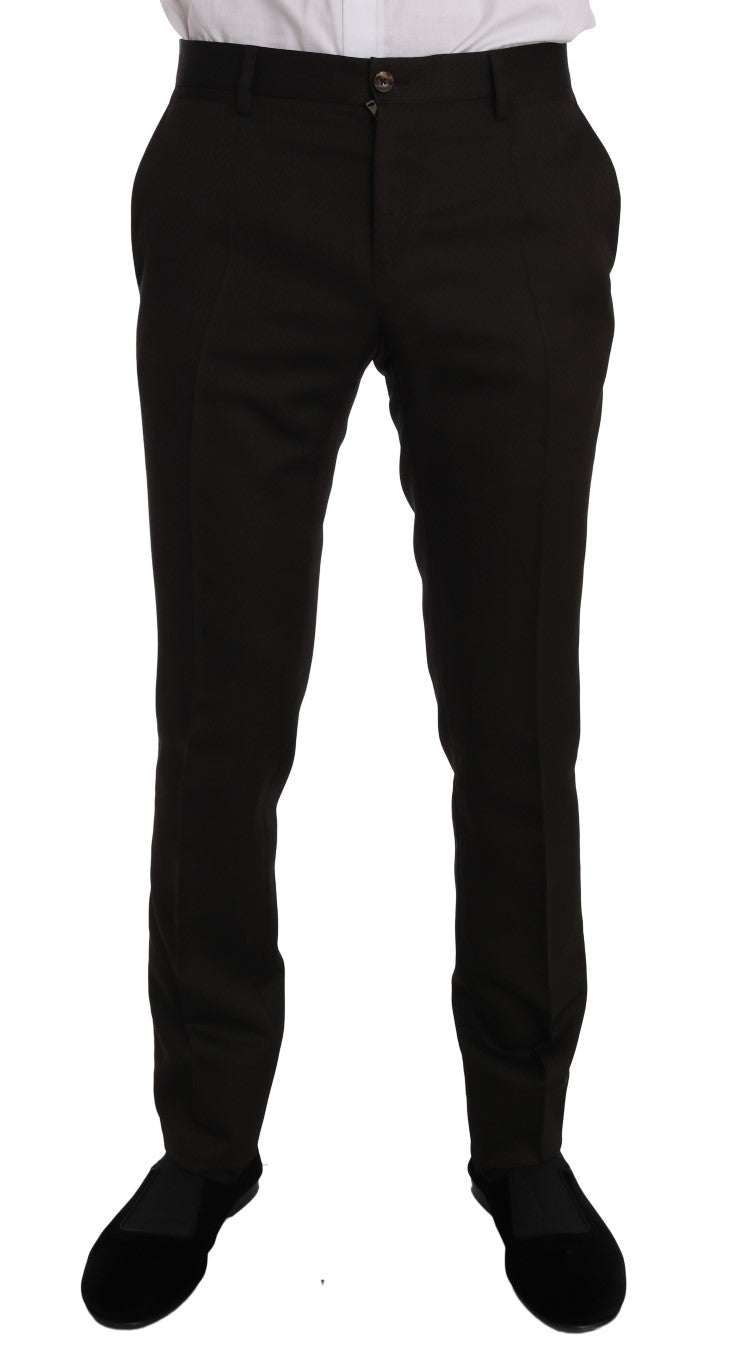 Dolce &amp; Gabbana Braune Woll-Slim-Fit-Jacke mit Kristallbiene MARTINI