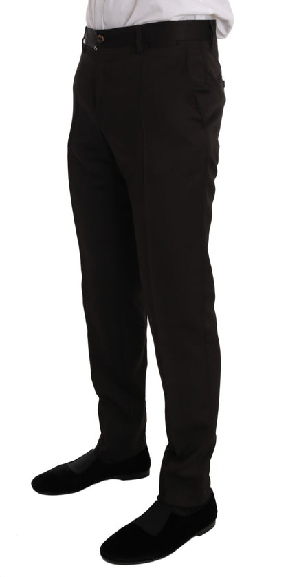 Dolce &amp; Gabbana Braune Woll-Slim-Fit-Jacke mit Kristallbiene MARTINI