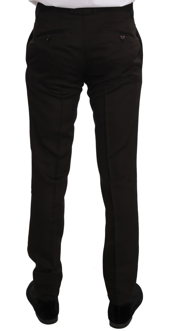 Dolce &amp; Gabbana Braune Woll-Slim-Fit-Jacke mit Kristallbiene MARTINI