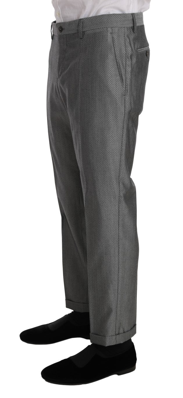 Dolce &amp; Gabbana – Schwarzer Stretch-Anzug mit Kristallbienen-Schmalschnitt