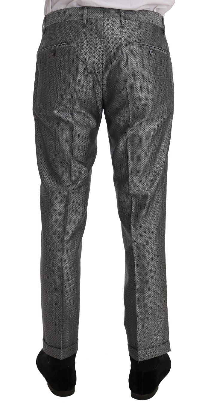 Dolce &amp; Gabbana – Schwarzer Stretch-Anzug mit Kristallbienen-Schmalschnitt