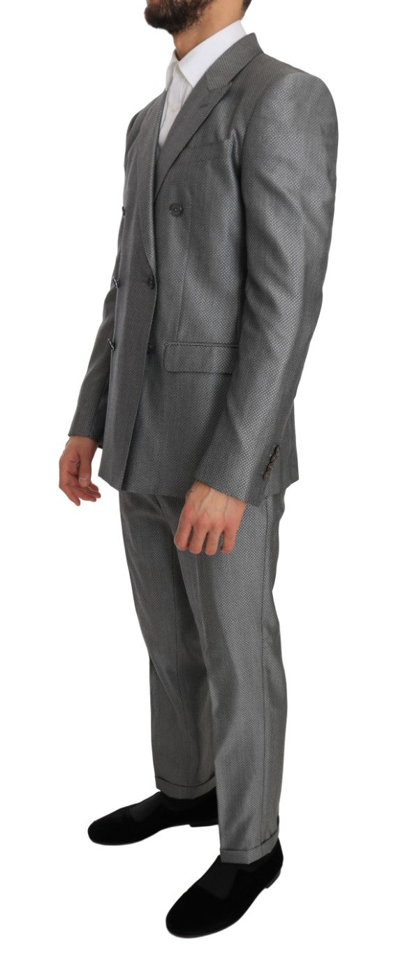 Dolce &amp; Gabbana – Schwarzer Stretch-Anzug mit Kristallbienen-Schmalschnitt