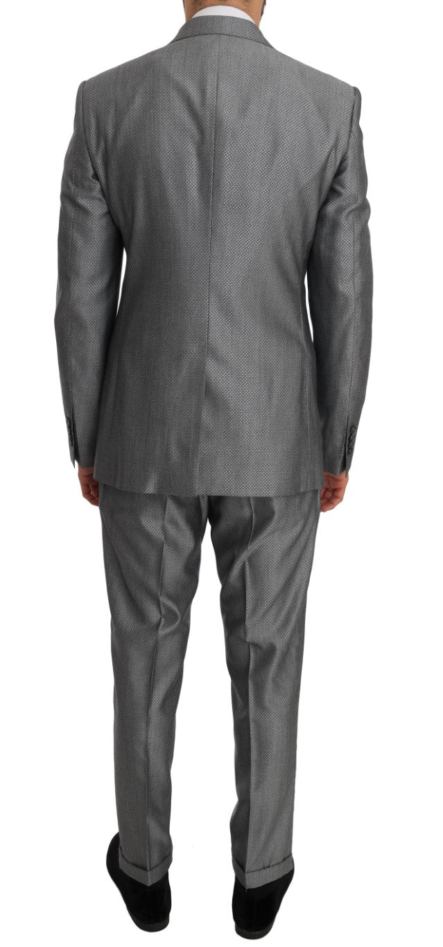 Dolce &amp; Gabbana – Schwarzer Stretch-Anzug mit Kristallbienen-Schmalschnitt