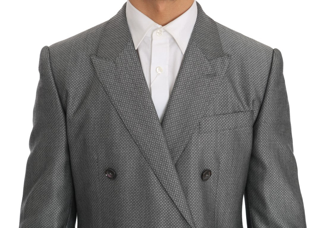 Dolce &amp; Gabbana – Schwarzer Stretch-Anzug mit Kristallbienen-Schmalschnitt