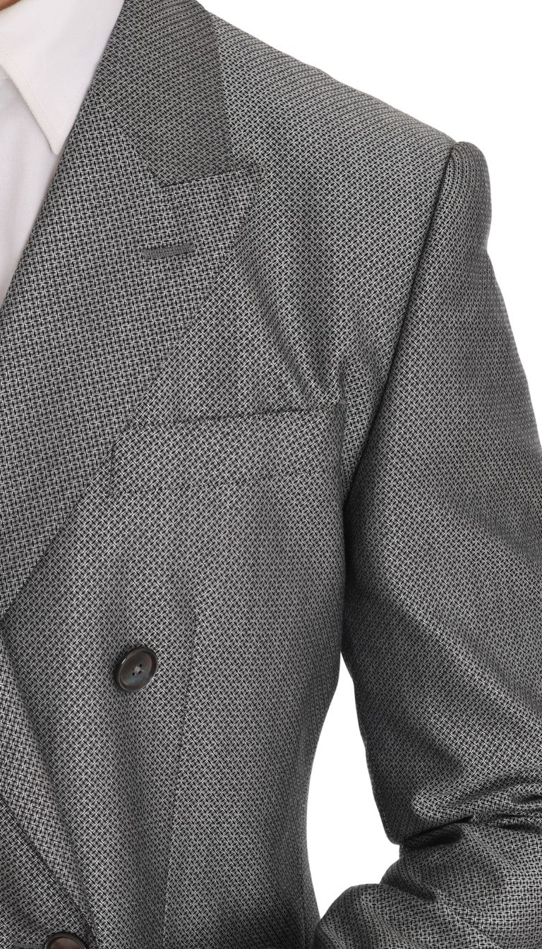 Dolce &amp; Gabbana – Schwarzer Stretch-Anzug mit Kristallbienen-Schmalschnitt