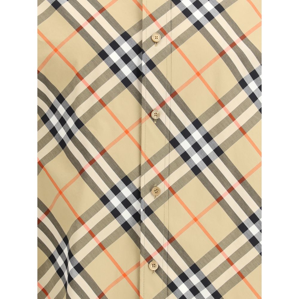 Burberry Hemd mit Baumwollmuster in Beige