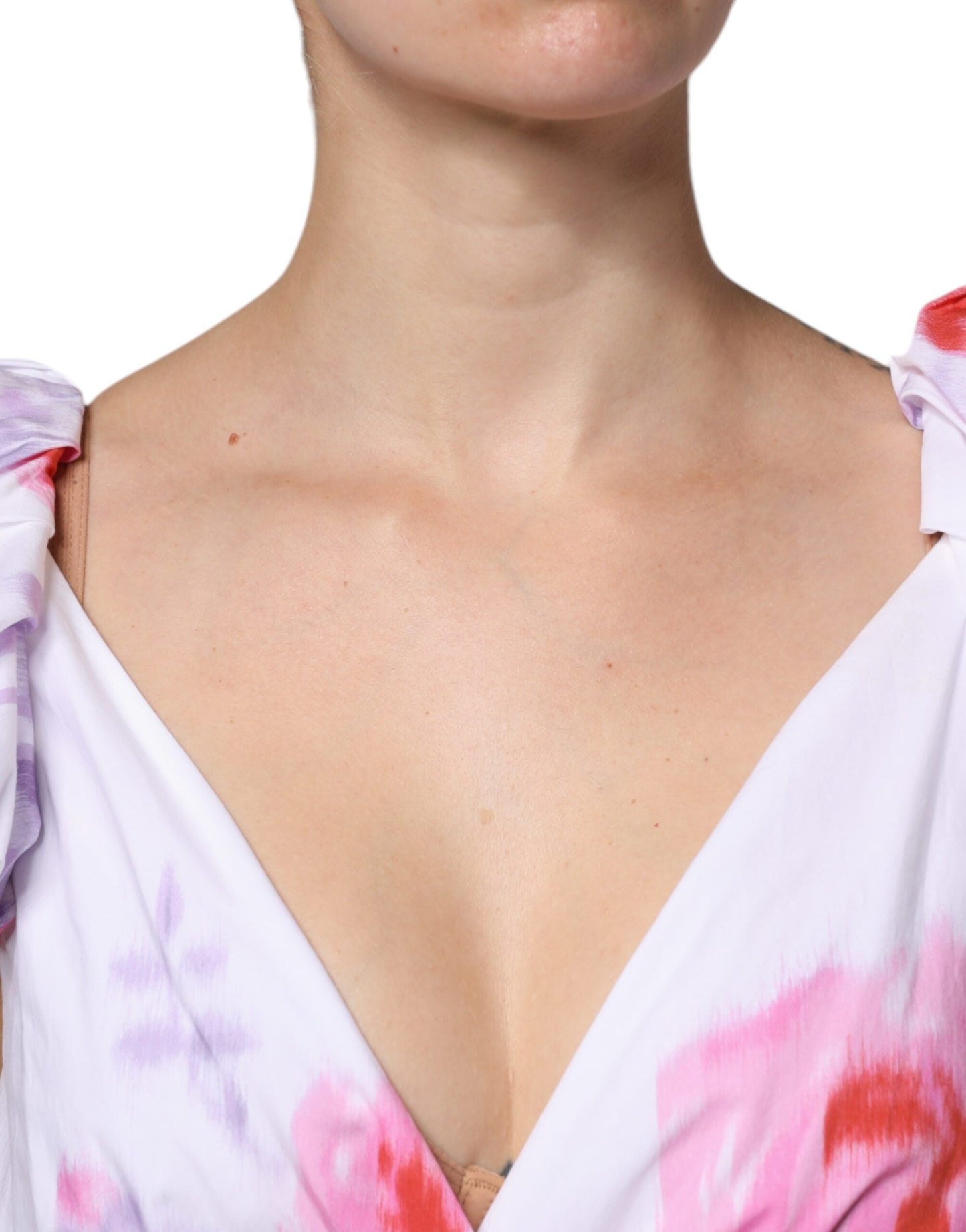 Philosophy – Weißes Maxikleid aus Baumwolle mit Blumenmuster