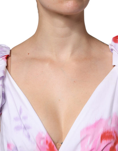 Philosophy – Weißes Maxikleid aus Baumwolle mit Blumenmuster