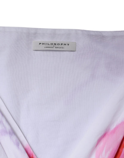 Philosophy – Weißes Maxikleid aus Baumwolle mit Blumenmuster