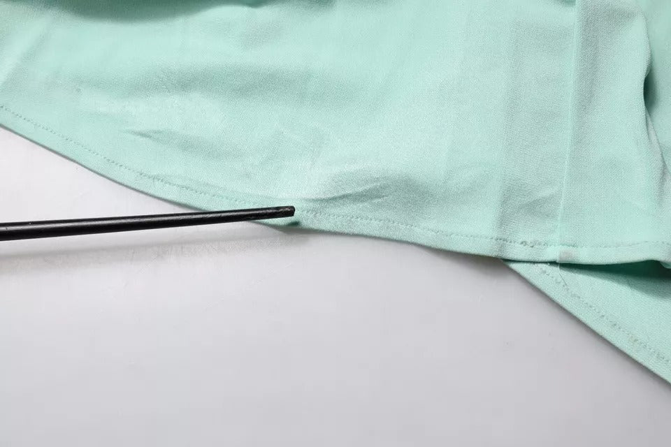 Elisabetta Franchi – Mintgrünes, langes Jumpsuit-Kleid mit einer Schulter