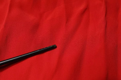 Dondup – Rotes Acetat-Maxikleid mit kurzen Ärmeln und tiefem Ausschnitt