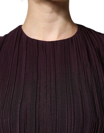 Barbara Casasola – Braunes Maxikleid aus Seide mit kurzen Ärmeln