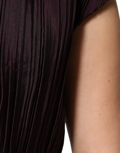 Barbara Casasola – Braunes Maxikleid aus Seide mit kurzen Ärmeln