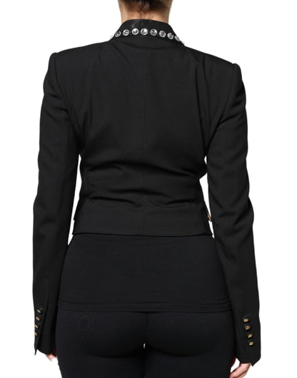 Dolce &amp; Gabbana – Zweireihige Blazerjacke mit schwarzem Kristall