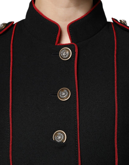 Dolce &amp; Gabbana – Schwarze, einreihige Trenchcoat-Jacke