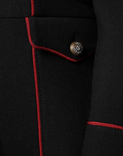 Dolce &amp; Gabbana – Schwarze, einreihige Trenchcoat-Jacke