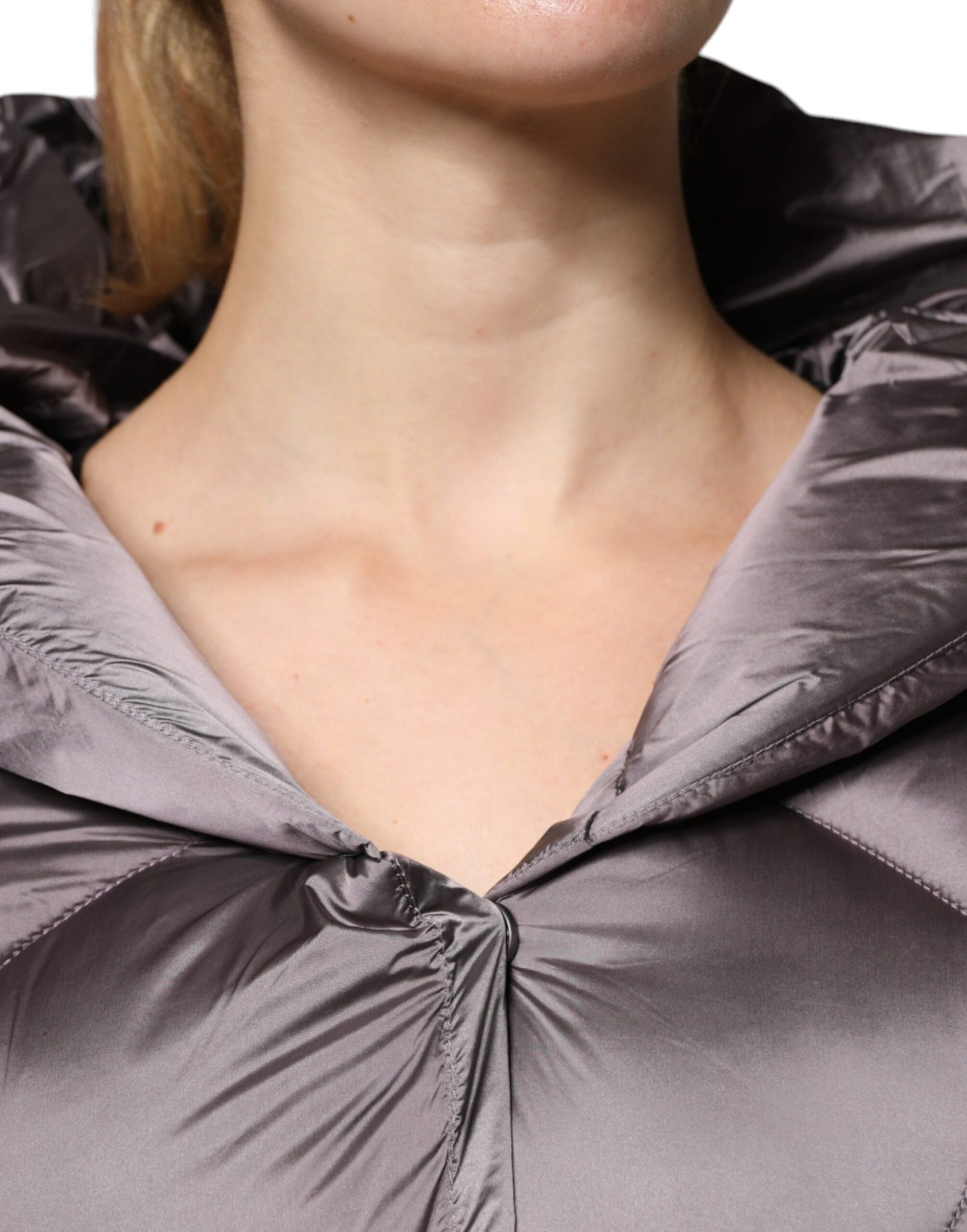 جاكيت معطف نسائي من Scervino Street Violet مبطن بغطاء للرأس