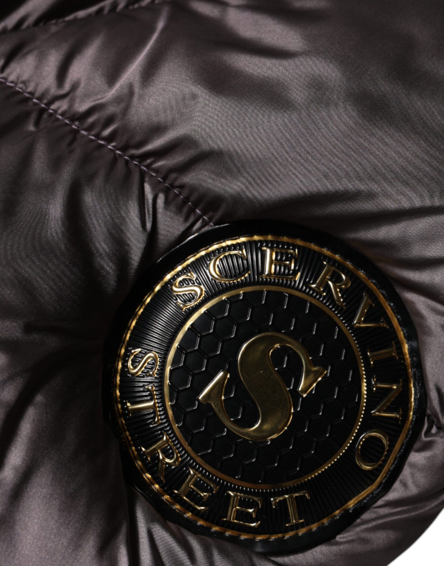 جاكيت معطف نسائي من Scervino Street Violet مبطن بغطاء للرأس