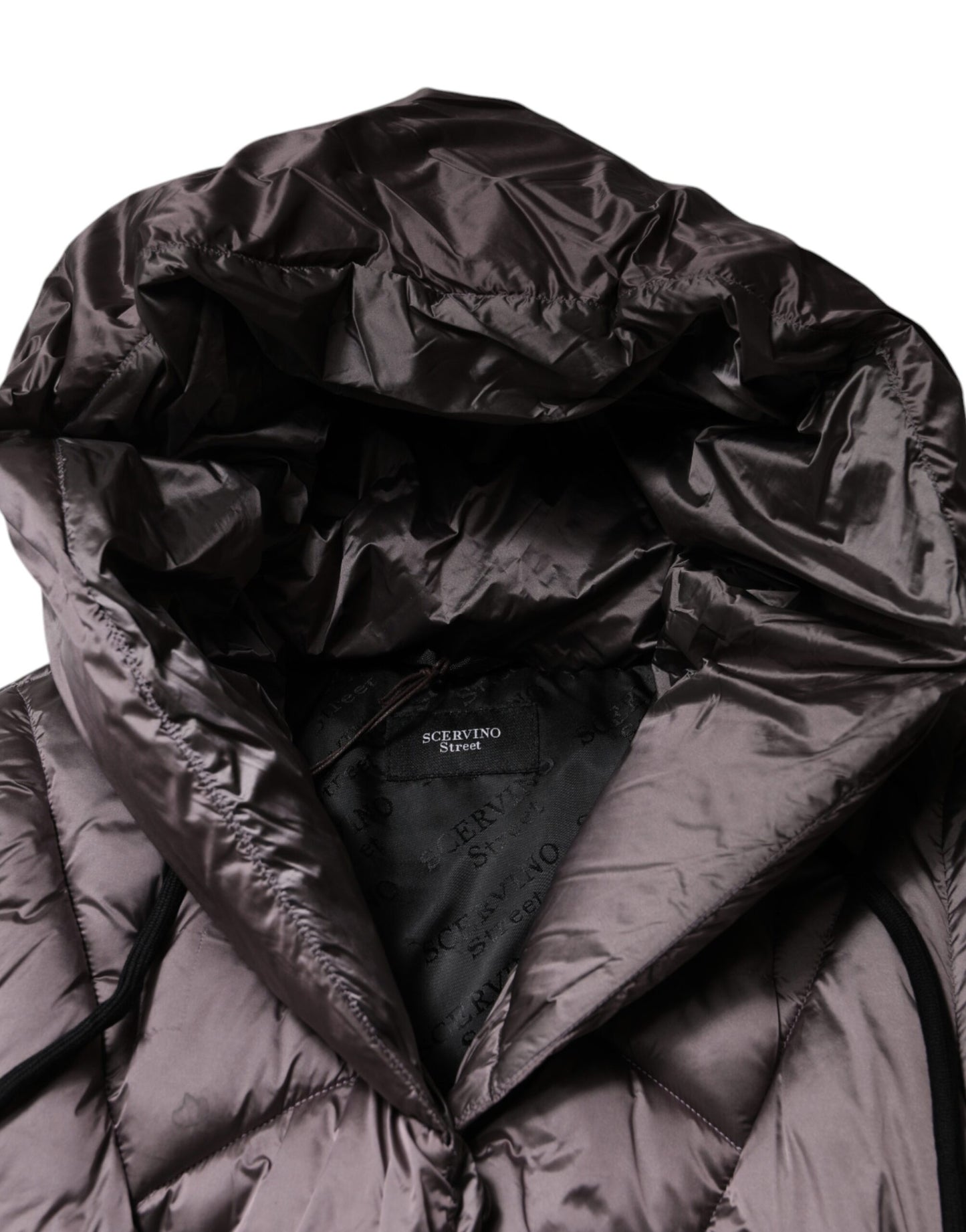 جاكيت معطف نسائي من Scervino Street Violet مبطن بغطاء للرأس