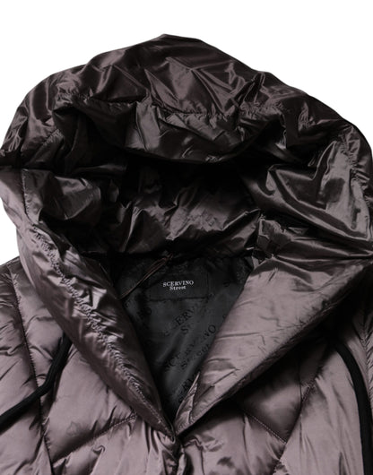 جاكيت معطف نسائي من Scervino Street Violet مبطن بغطاء للرأس