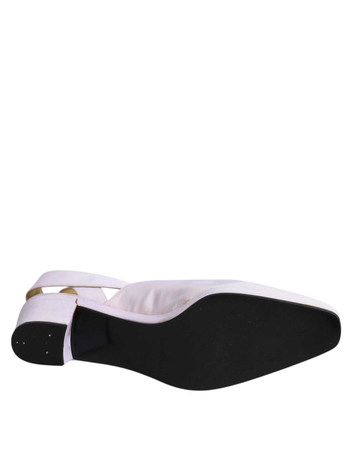 Dolce &amp; Gabbana – Slingback-Sandalen mit Blockabsatz in Off-White