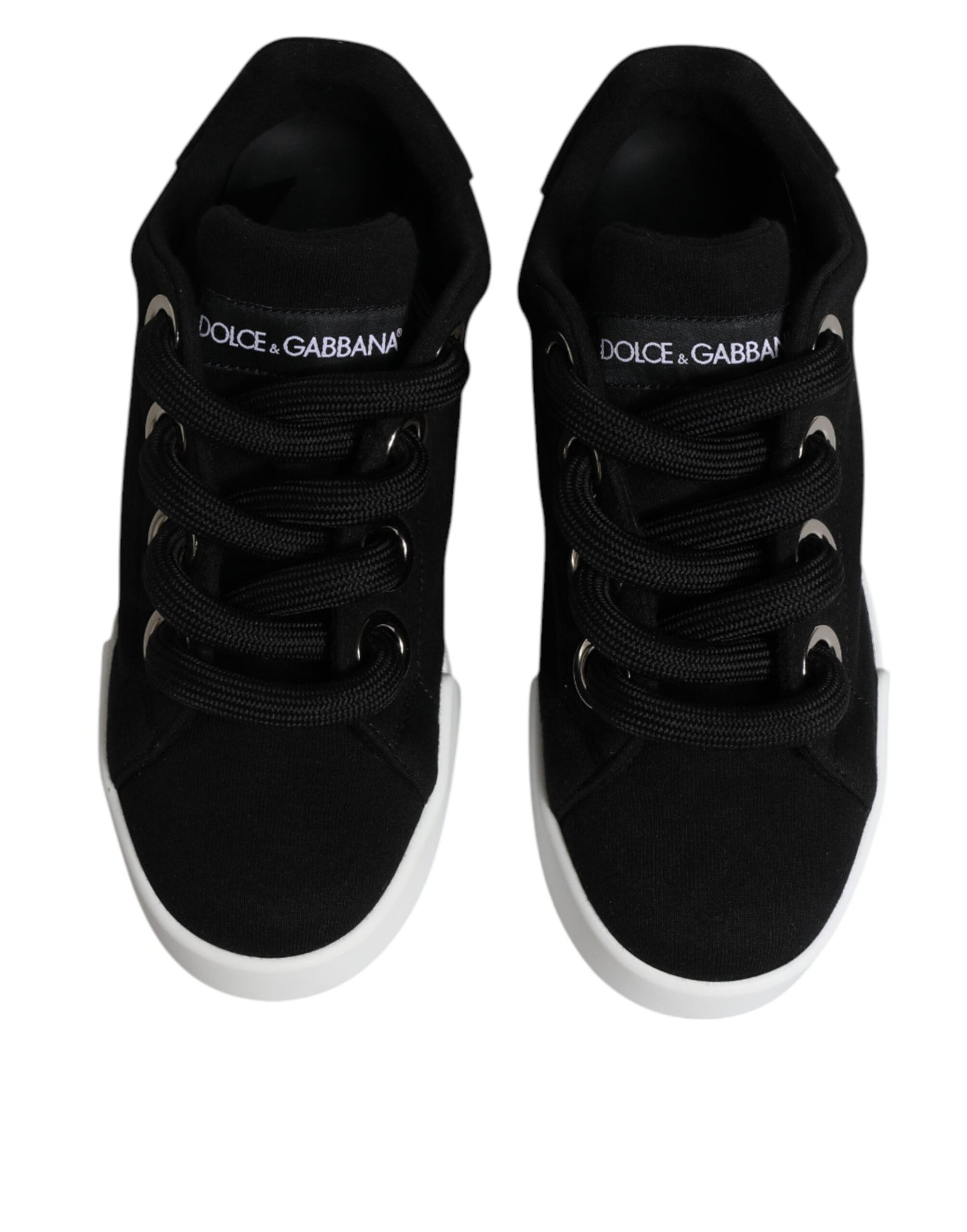 Dolce &amp; Gabbana – Schwarze Portofino-Sneaker mit niedrigem Schaft
