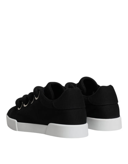 Dolce &amp; Gabbana – Schwarze Portofino-Sneaker mit niedrigem Schaft