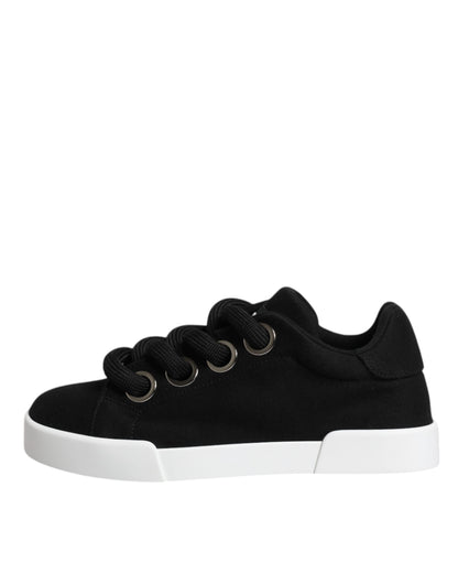 Dolce &amp; Gabbana – Schwarze Portofino-Sneaker mit niedrigem Schaft