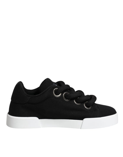 Dolce &amp; Gabbana – Schwarze Portofino-Sneaker mit niedrigem Schaft