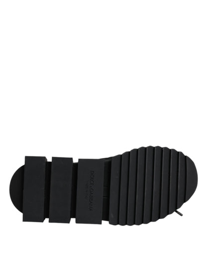 Dolce &amp; Gabbana Schwarze Sorrento Socken Logo Sneakers Schuhe