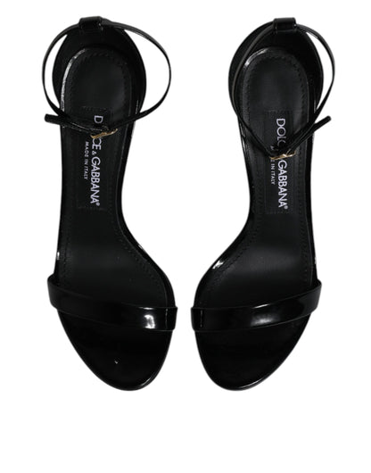 Dolce &amp; Gabbana Schwarze KEIRA Heels Sandalen mit Knöchelriemen