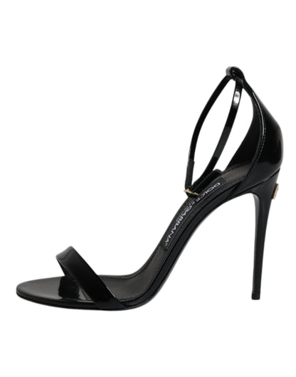 Dolce &amp; Gabbana Schwarze KEIRA Heels Sandalen mit Knöchelriemen