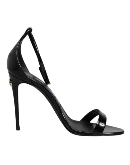 Dolce &amp; Gabbana Schwarze KEIRA Heels Sandalen mit Knöchelriemen