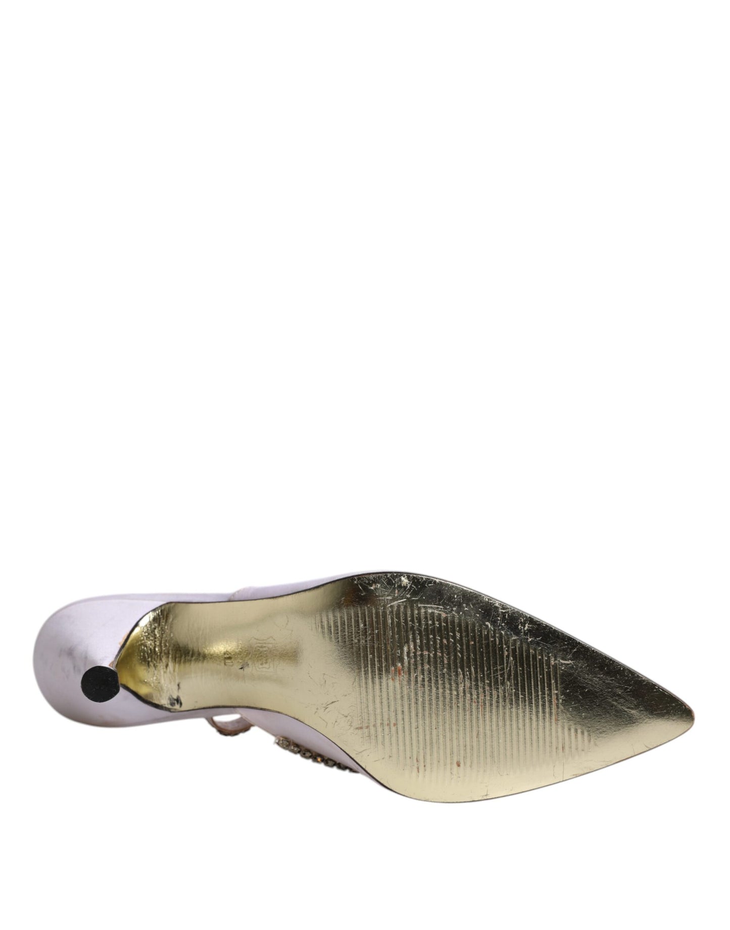 Dolce &amp; Gabbana Weiße Slingbacks mit Strass-Kristallen