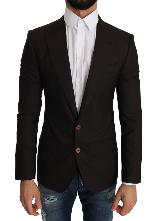 Dolce &amp; Gabbana Braune Wolle SICILIA Jacke Mantel Blazer