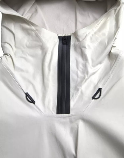 Bottega Veneta Herren Wasserdichte Jacke Blouson aus weißem Leder